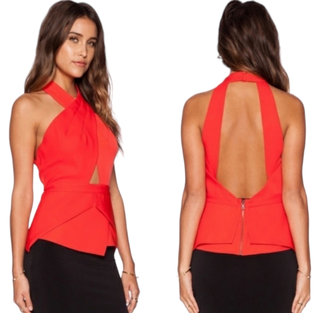 BCBGMAXAZRIA Remmie open back halter top